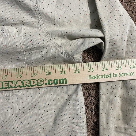 Modern Amusement White & Multicolor Thread Long Sleeve Flannel Button Shirt Sz L - Picture 8 of 9